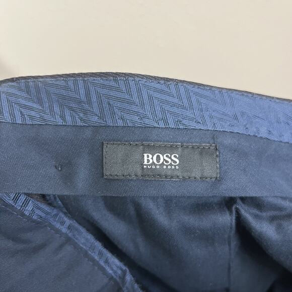 Hugo Boss C-Shark1 100% Wool Dress Pants Mens US 34R Black - Picture 4 of 6